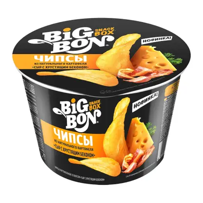 Чипсы Big Bon картофельные Сыр с хрустящим беконом 70г