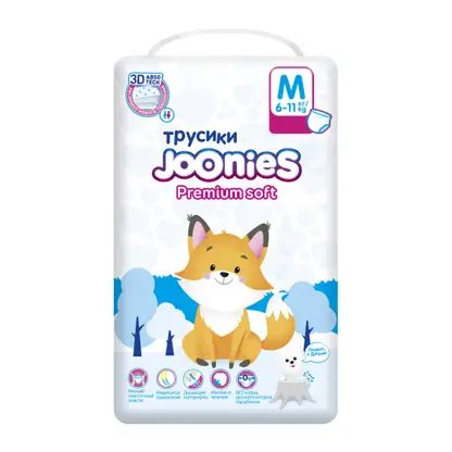 Трусики-подгузники Joonies Premium Soft р.M 6-11кг 56шт