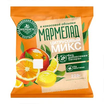 Мармелад желейный в кокосовой обсыпке Цитрусовый микс Меренга 220г