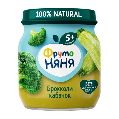 Пюре детское со вкусом Брокколи-кабачок с 5 месяцев Фрутоняня 110г