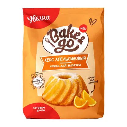 Смесь для выпечки Увелка Bake&Go Кекс Апельсиновый 300г