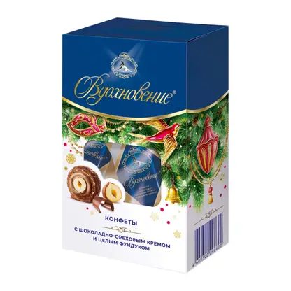 Конфеты Вдохновение шоколадно-ореховый крем и цельный фундук 112г