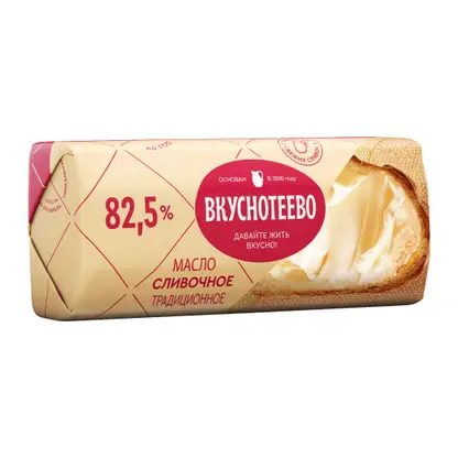 Масло сливочное Вкуснотеево Традиционное 82.5% 340г