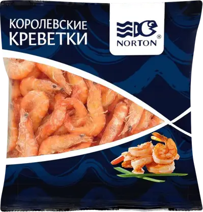 Креветки Norton белоногие Королевские 40/60 варено-мороженные 500г