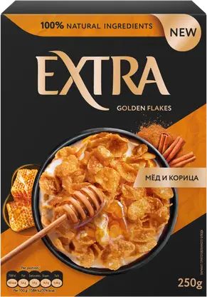 Хлопья Extra кукурузные мед и корица 250г