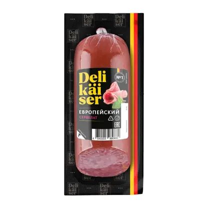 Колбаса Delikaiser Сервелат Европейский варено-копченая 350г