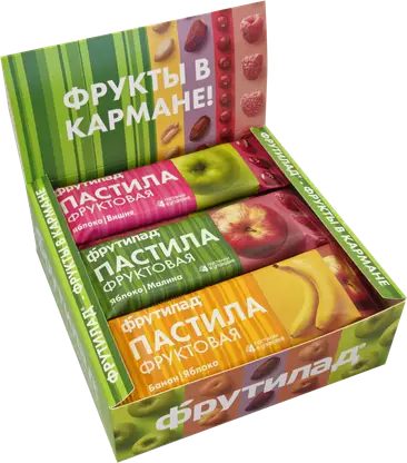 Пастила со вкусом яблоко-вишня/яблоко-малина/банан-яблоко Фрутилад 30г в ассортименте