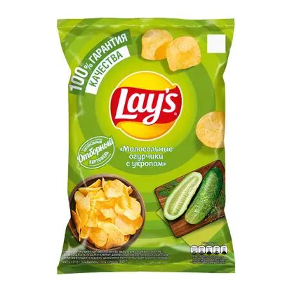 Чипсы Lays Малосольные огурчики с укропом 140г