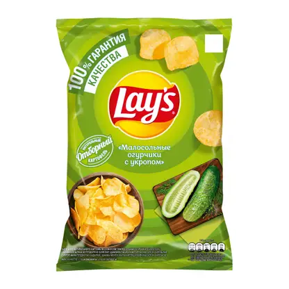Чипсы Lays Малосольные огурчики с укропом 140г