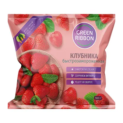 Клубника Green Ribbon быстрозамороженная 300г