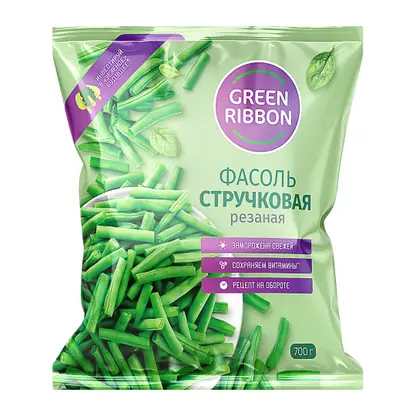 Фасоль Green Ribbon зеленая стручковая быстрозамороженная 700г