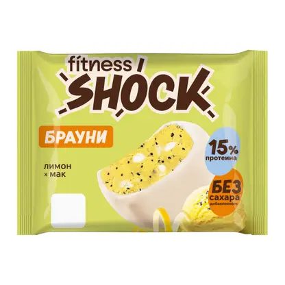Пирожное протеиновое Брауни лимон-мак Fitnesshock 50г