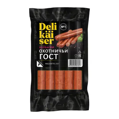 Колбаски Delikaiser Охотничьи полукопченые 250г