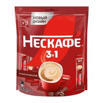 Напиток кофейный растворимый Нескафе 3в1 Классик 14.5г*9шт