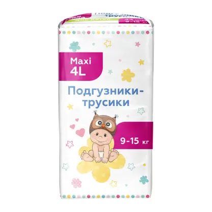 Подгузники-трусики Моя цена Maxi для детей 9-15кг 44шт