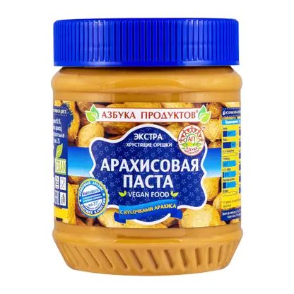 Арахисовая паста Экстра с кусочками арахиса Азбука продуктов 340г