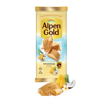 Шоколад белый Пинаколада Alpen Gold 80г