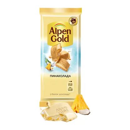 Шоколад белый Пинаколада Alpen Gold 80г