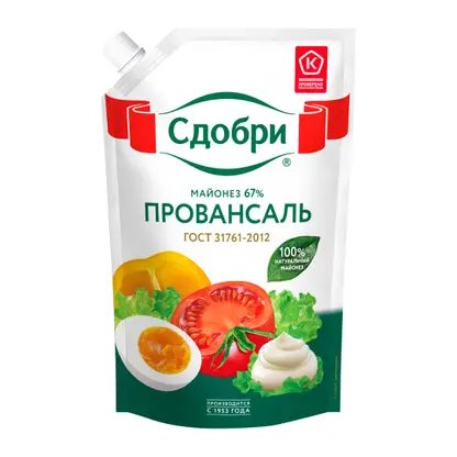 Майонез Сдобри Провансаль 67% 630г