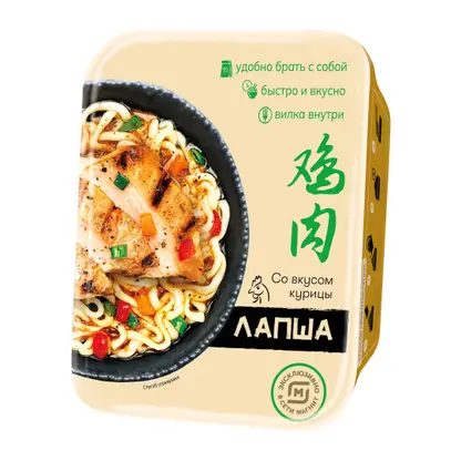 Лапша быстрого приготовления со вкусом курицы 90г