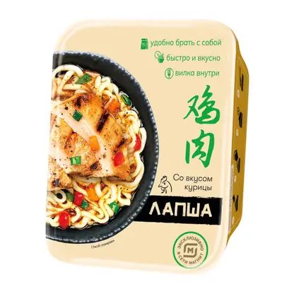 Лапша быстрого приготовления со вкусом курицы 90г