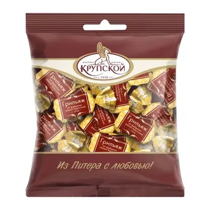 Конфеты Грильяж от фабрики им. Крупской КФ Крупской 200г