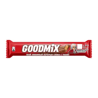 Шоколадный батончик в молочном шоколаде с хрустящей вафлей Goodmix Дуо Original 40г