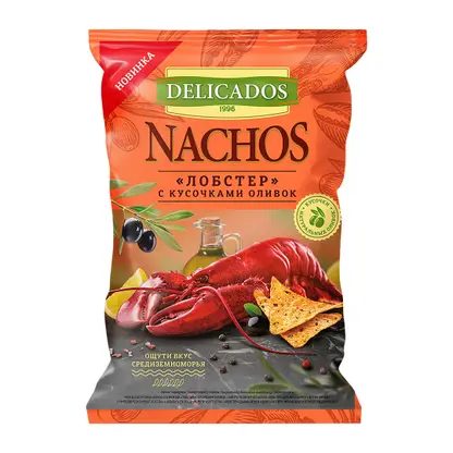 Чипсы Delicados кукурузные Лобстер оливки 150г