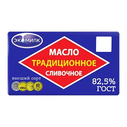 Масло сливочное Экомилк Традиционное 82.5% 160г