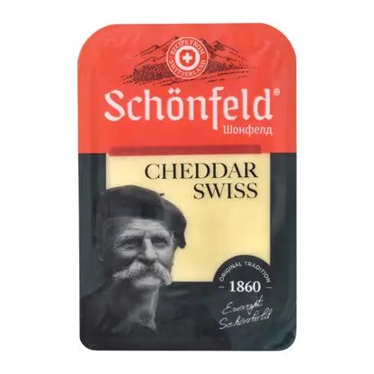 Сыр Чеддер красный в нарезке Schonfeld 50% 125г