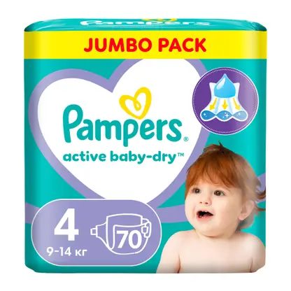 Подгузники Pampers Activebaby Maxi размер 4 7-14/9-14кг 70шт в ассортименте