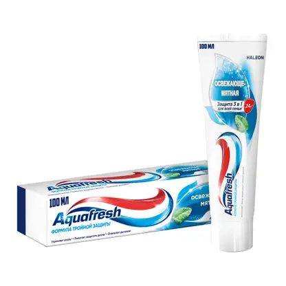 Зубная паста Aquafresh Тройная защита Освежающе-мятная с фтором 100мл