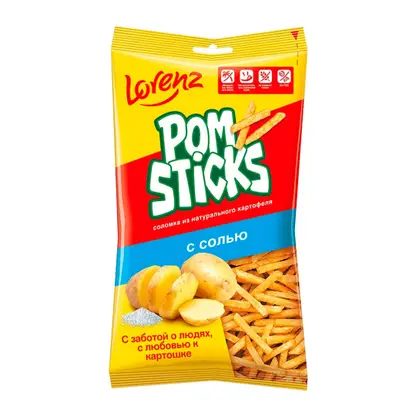 Чипсы картофельные соломкой Pomsticks с солью 100г