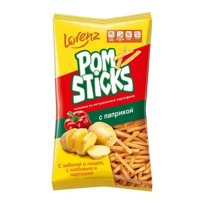 Чипсы картофельные соломкой Pomsticks с паприкой 100г