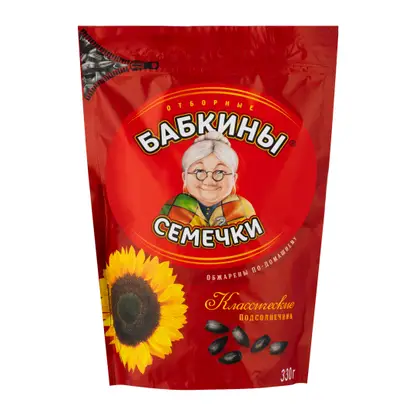 Семечки подсолнечника Бабкины семечки жареные 300/330г
