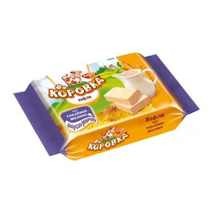 Вафли со вкусом топленого молока Коровка 150г