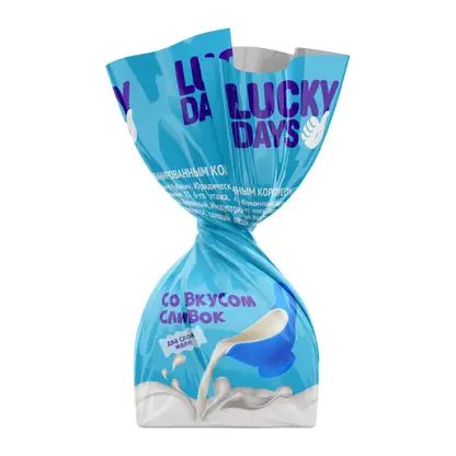 Конфеты Lucky Days глазированные со сливочным вкусом в комбинированном корпусе