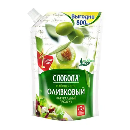 Майонез Слобода Оливковый 67% 750г