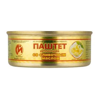 Паштет Йошкар-Олинский МК печеночный со сливочным маслом 100г