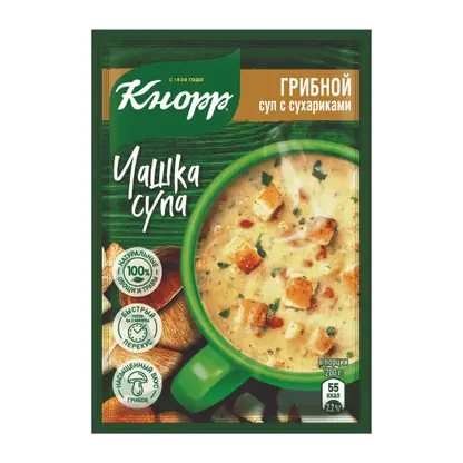 Быстрорастворимый суп Кнорр Чашка супа Грибной с сухариками 15.5г