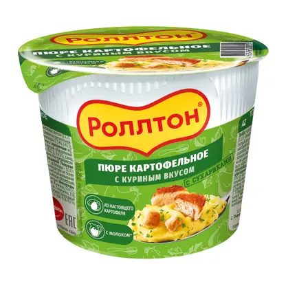 Пюре Роллтон картофельное с куриным вкусом 40г
