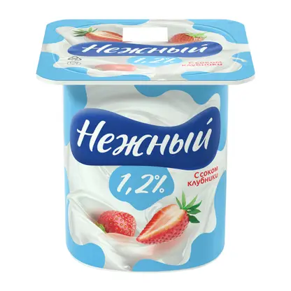 Продукт йогуртный Campina Нежный с соком клубники 1.2% 100г