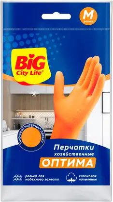 Перчатки латексные Big City Life Оптима р.М