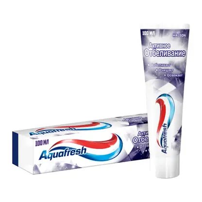 Зубная паста Aquafresh Активное отбеливание с фтором для защиты от кариеса 100мл