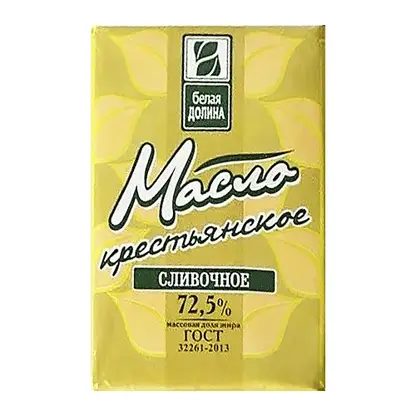 Масло сливочное Белая долина Крестьянское 72.5% 180г