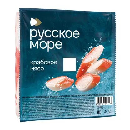 Крабовое мясо Русское море охлажденное 200г