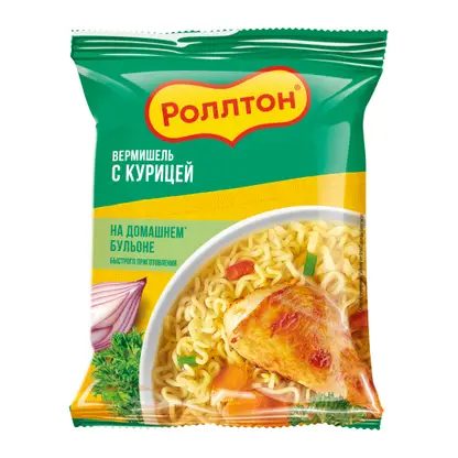 Вермишель На домашнем бульоне с курицей Роллтон 60г