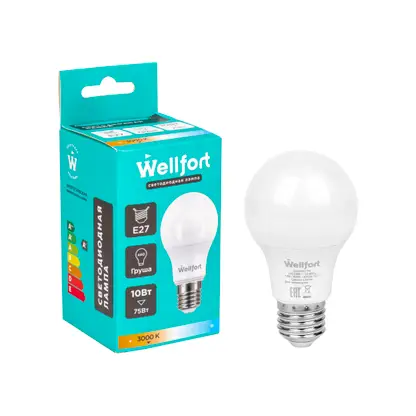 Лампа светодиодная Wellfort груша 10Вт Е27 тёплый