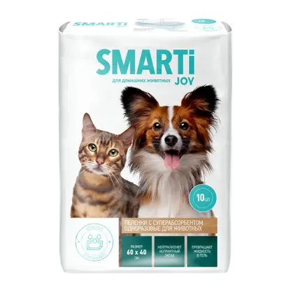 Пеленки для животных Smarti Joy с САП 60*40см 10шт