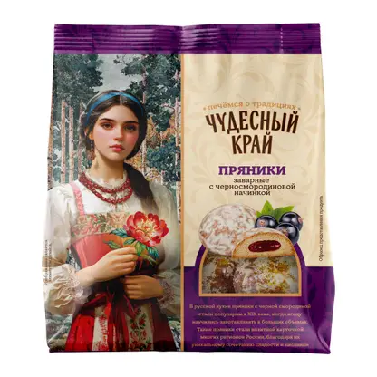 Пряники с черной смородиной Чудесный Край 300г